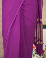 PLAIN CHIFFON SAREE - IRIS PURPLE