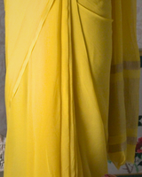 PLAIN CHIFFON SAREE - LEMON YELLOW