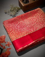 Mayuri: Red Mysore Crepe Silk Saree