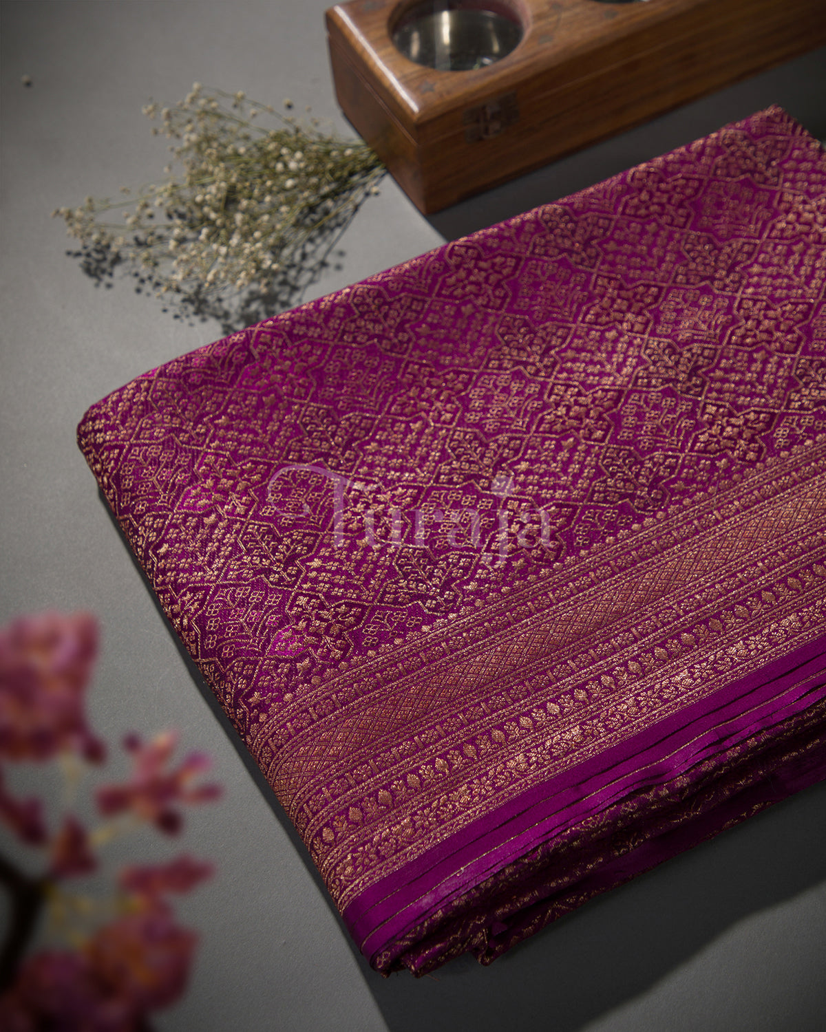 Rajeshwari: Royal Purple Mysore Crepe Silk Saree