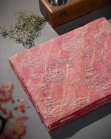 Pastel Bloom Tissue: Pink Mysore Crepe Silk Saree