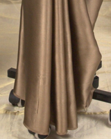 PLAIN SATIN SAREE - CHAMPAGNE