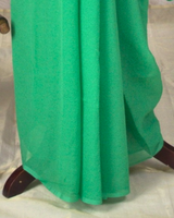 PLAIN CHIFFON SAREE - JADE GREEN