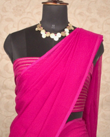 PLAIN CHIFFON SAREE - HAZE PINK