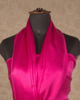 PLAIN SATIN SAREE - RANI PINK