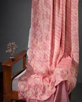 Pastel Bloom Tissue: Pink Mysore Crepe Silk Saree