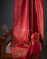 Royal: Red Mysore Crepe Silk Saree
