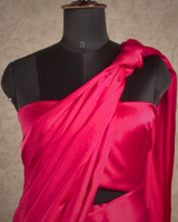 PLAIN SATIN SAREE - BLUSH PINK