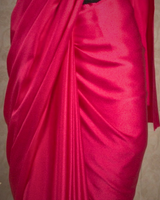 PLAIN SATIN SAREE - BLUSH PINK