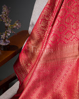 Royal: Red Mysore Crepe Silk Saree