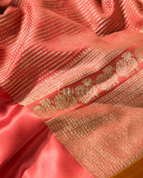 Sunset Weave: Rust Orange Mysore Crepe Silk Saree