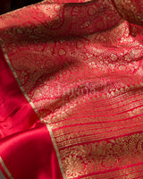 Mayuri: Red Mysore Crepe Silk Saree
