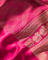 Sunset Weave: Rani Pink Mysore Crepe Silk Saree