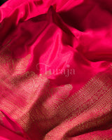 Antique Border: Red Mysore Crepe Silk Saree