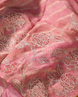 Pastel Bloom Tissue: Pink Mysore Crepe Silk Saree