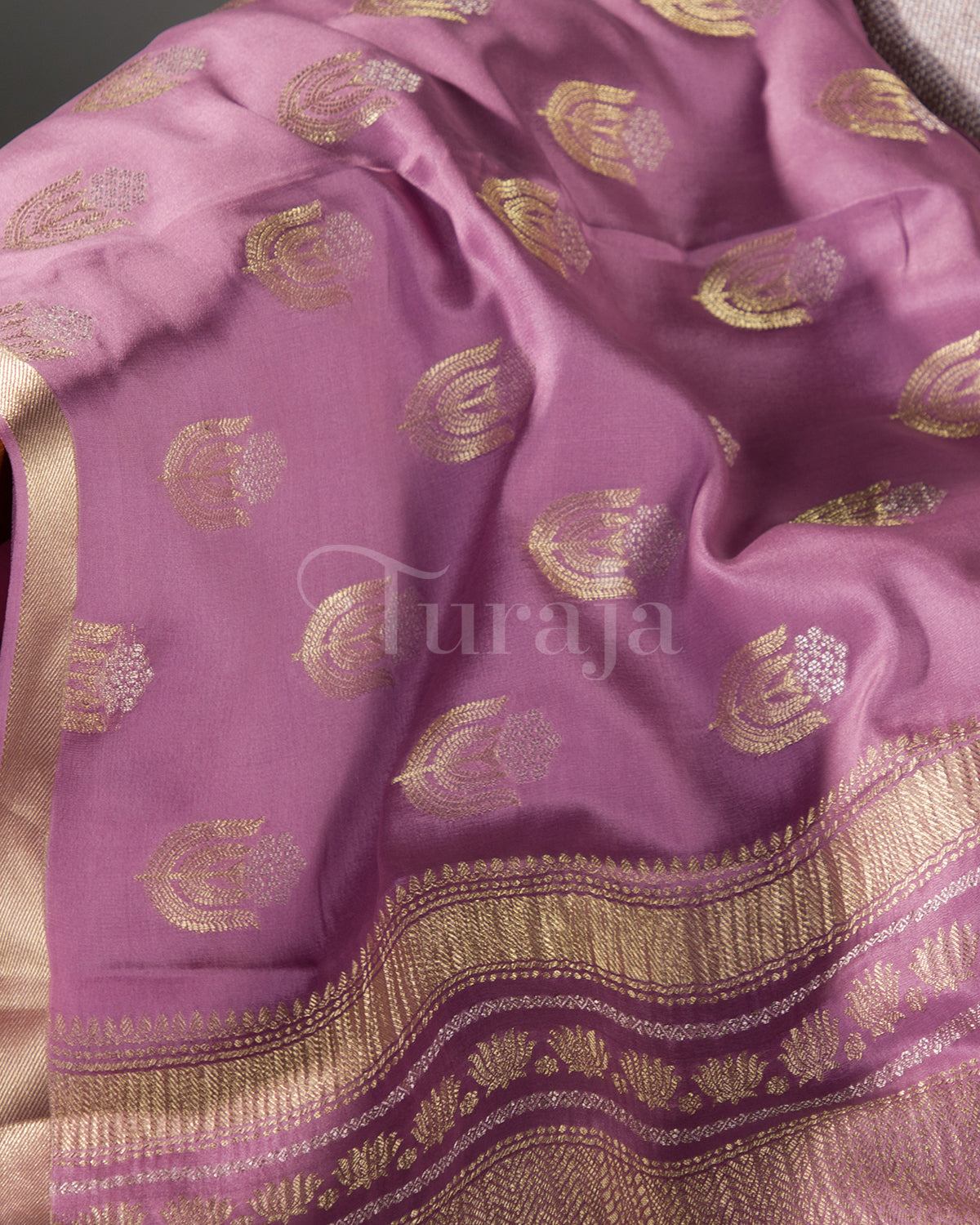 Moonlit: Lavender Mysore Crepe Silk Saree