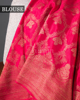 Antique Border: Red Mysore Crepe Silk Saree
