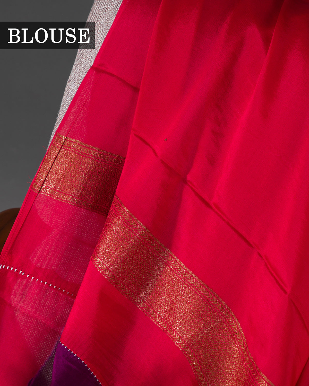 Gulbarga - Wine and Red Mysore Crepe Silk Saree