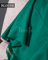 Gaja Brocade: Bottle Green Mysore Crepe Silk Saree