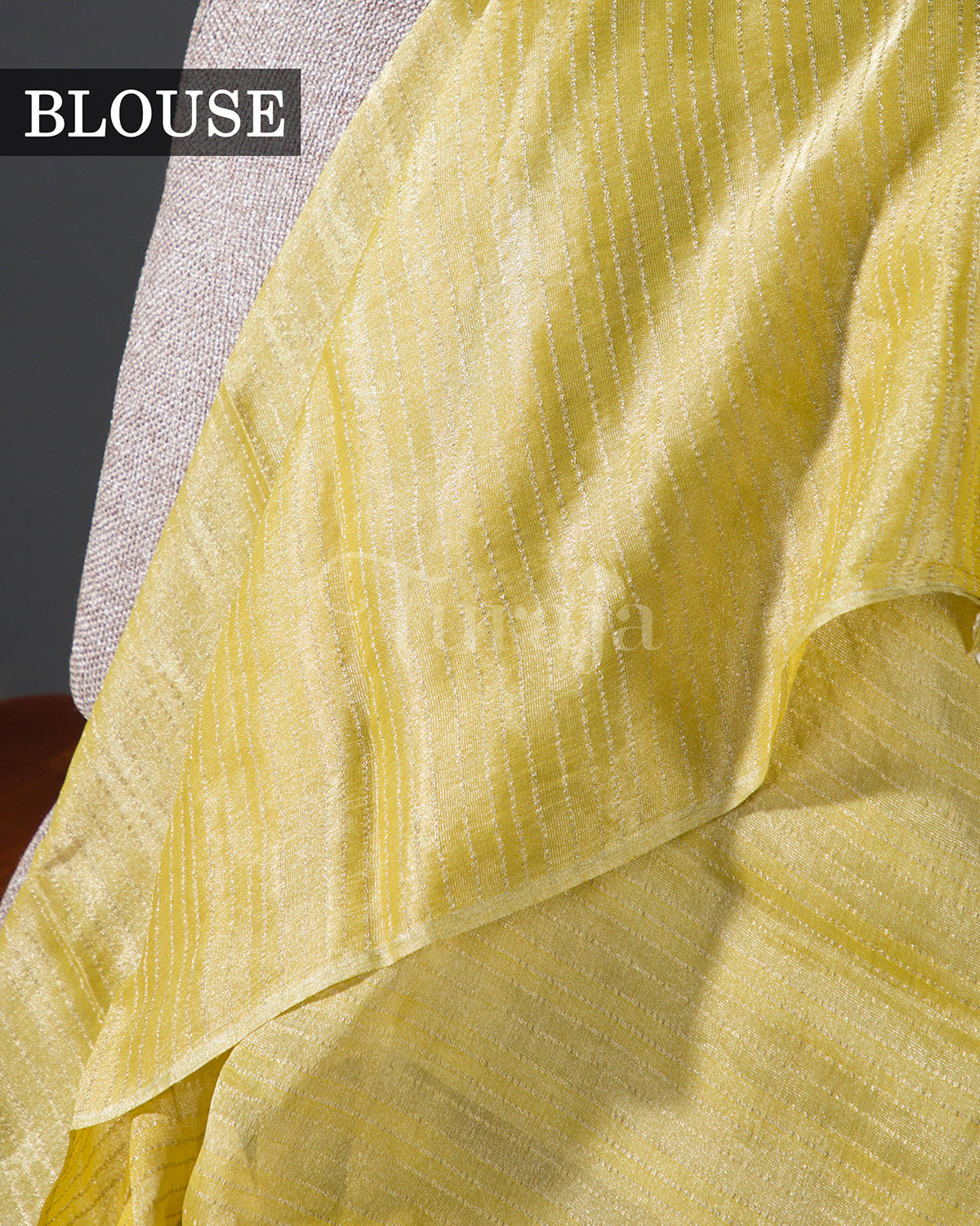 Pastel Tissue Petal Border: Yellow Mysore Crepe Silk Saree