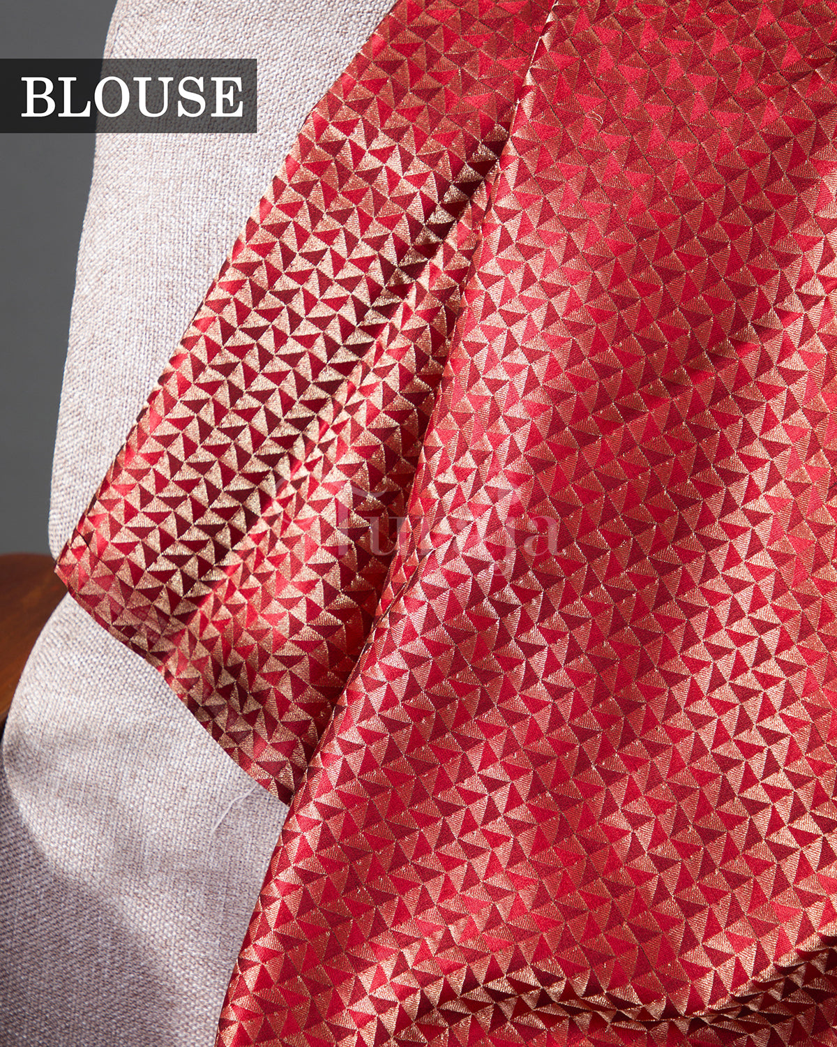 Timeless Stripes: Red Mysore Crepe Silk Saree-view5