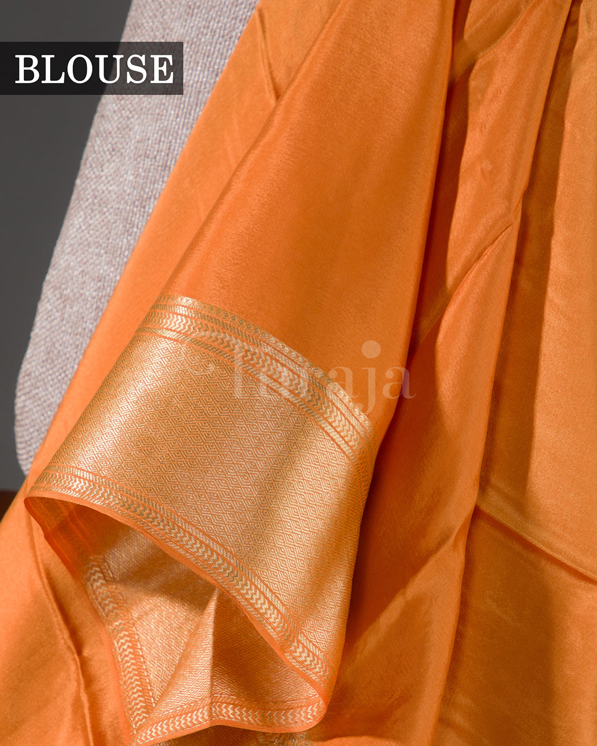 Phoolkari Jaal Brocade: Rust Orange Mysore Crepe Silk Saree