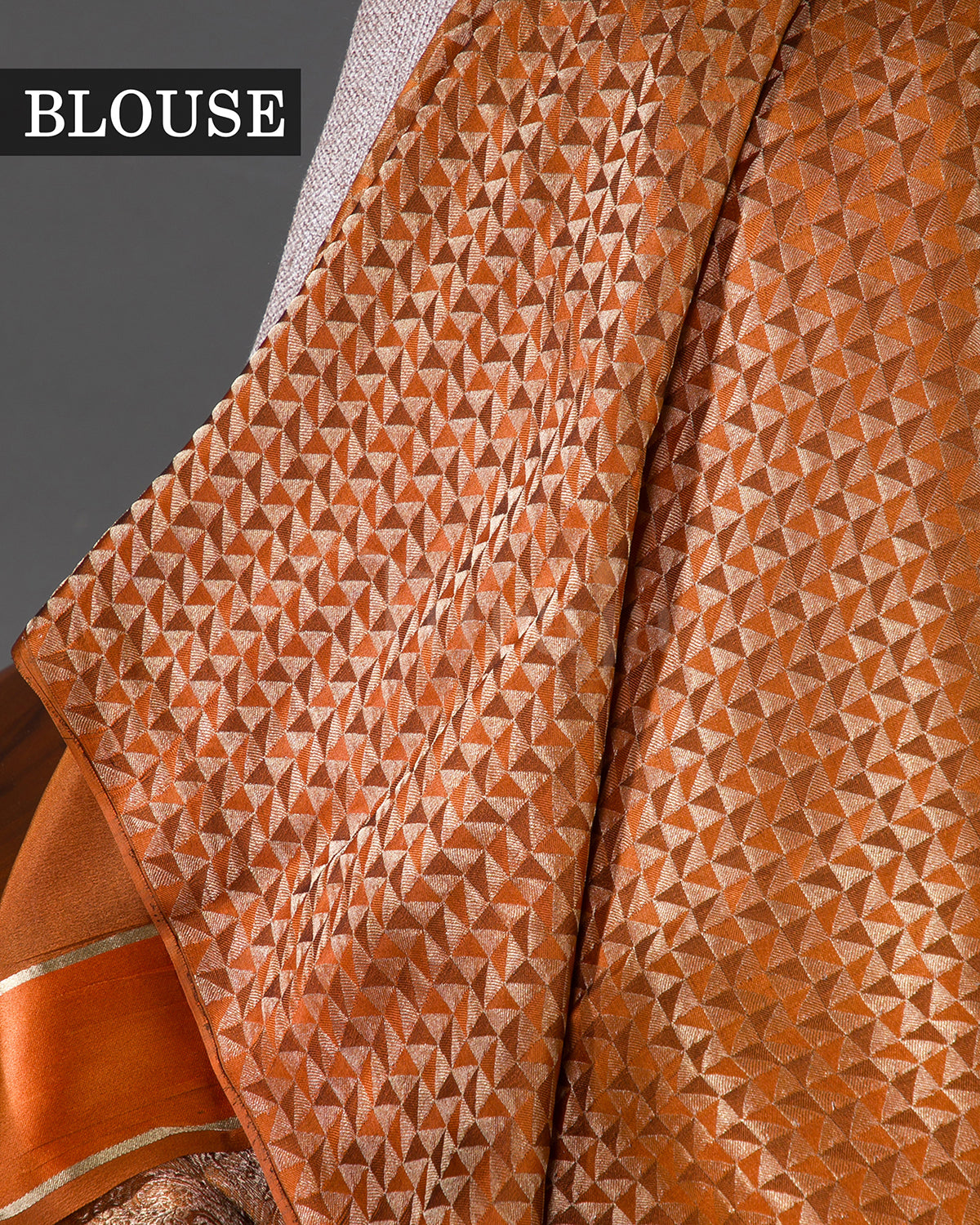 Royal Keri - Rust Orange Mysore Crepe Silk Saree