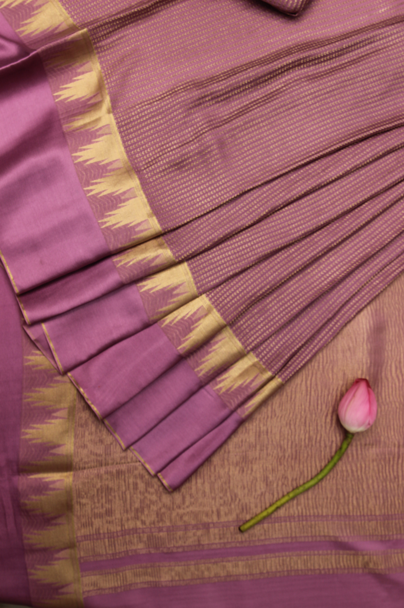 Minimal Muse: Mauve Mysore Crepe Silk Saree