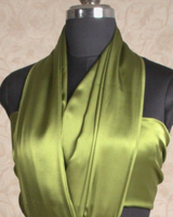 PLAIN SATIN SAREE - KHAKI