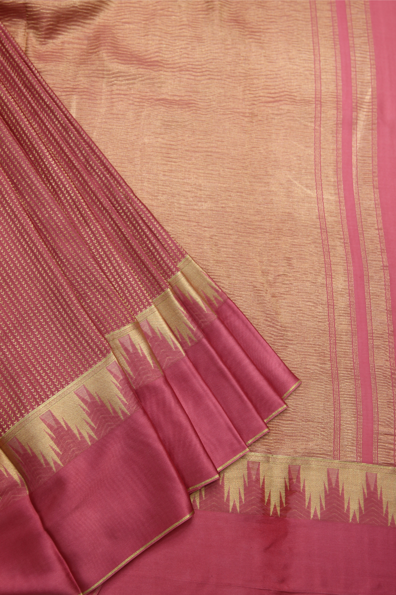 Minimal Muse: Peach Mysore Crepe Silk Saree