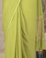 PLAIN CHIFFON SAREE - SAGE GREEN