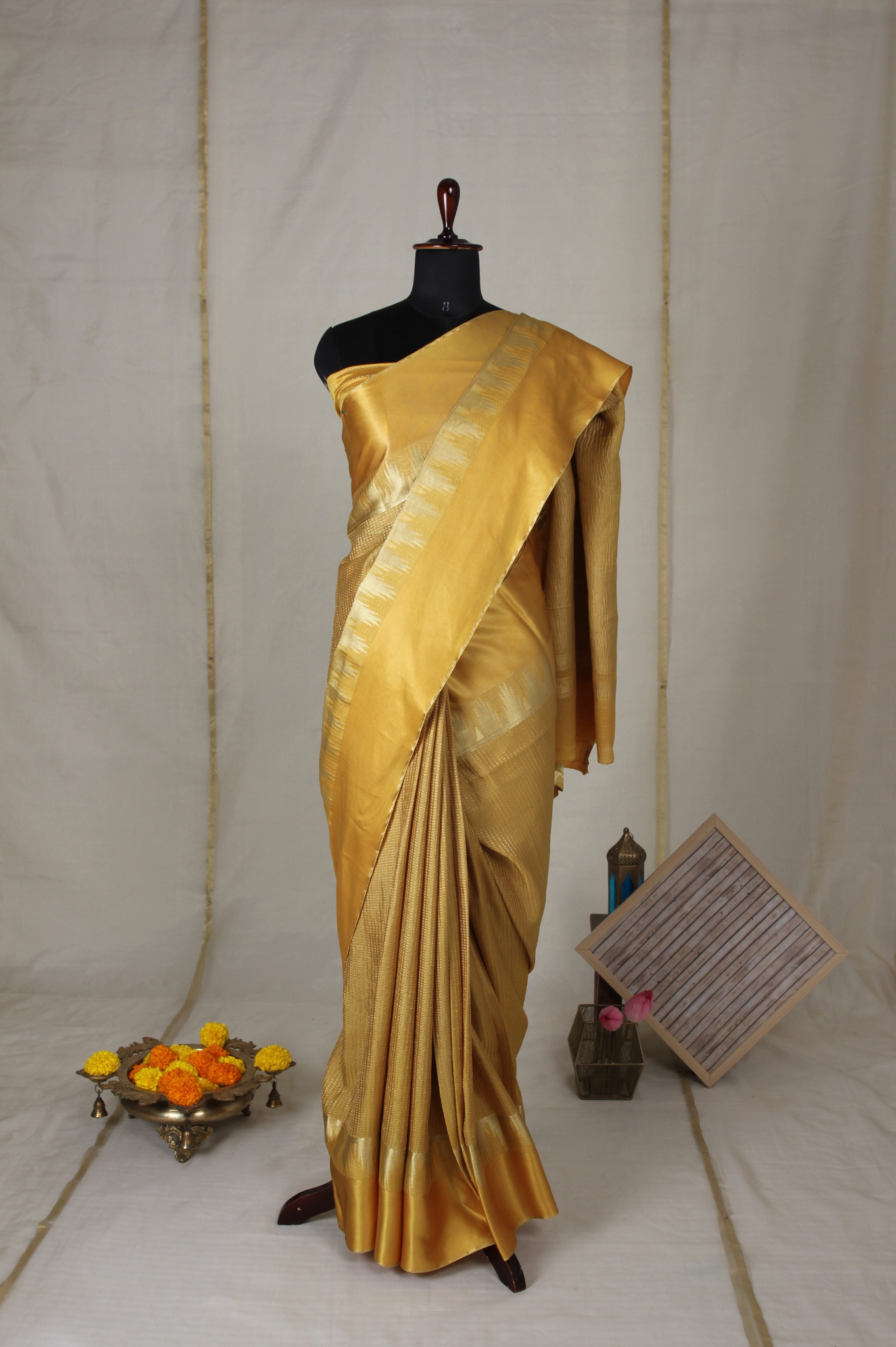 Minimal Muse: Yellow Mysore Crepe Silk Saree