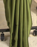 PLAIN SATIN SAREE - KHAKI