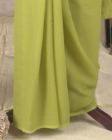 PLAIN CHIFFON SAREE - SAGE GREEN