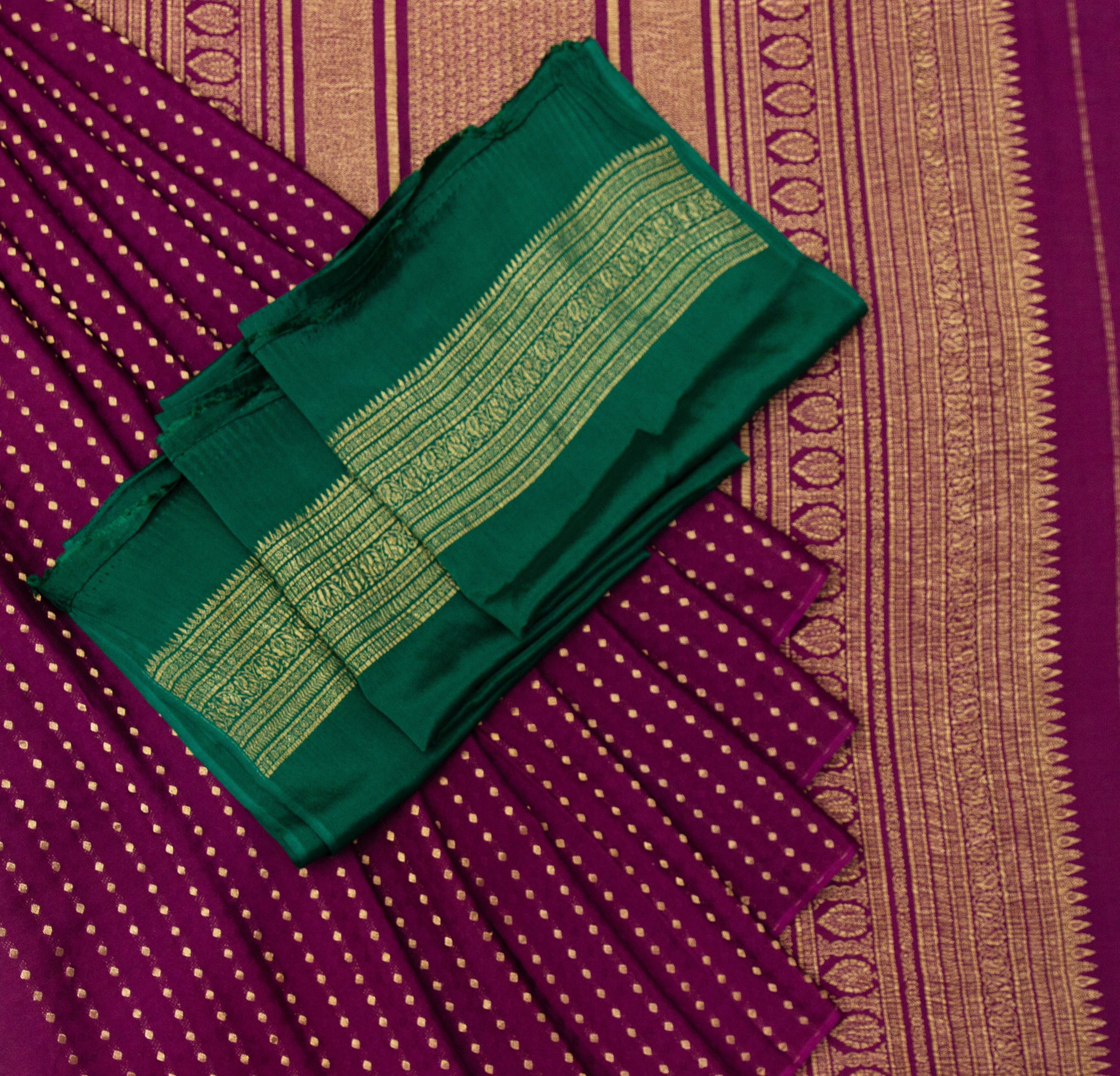 Noor: Wine Mysore Crepe Silk Saree