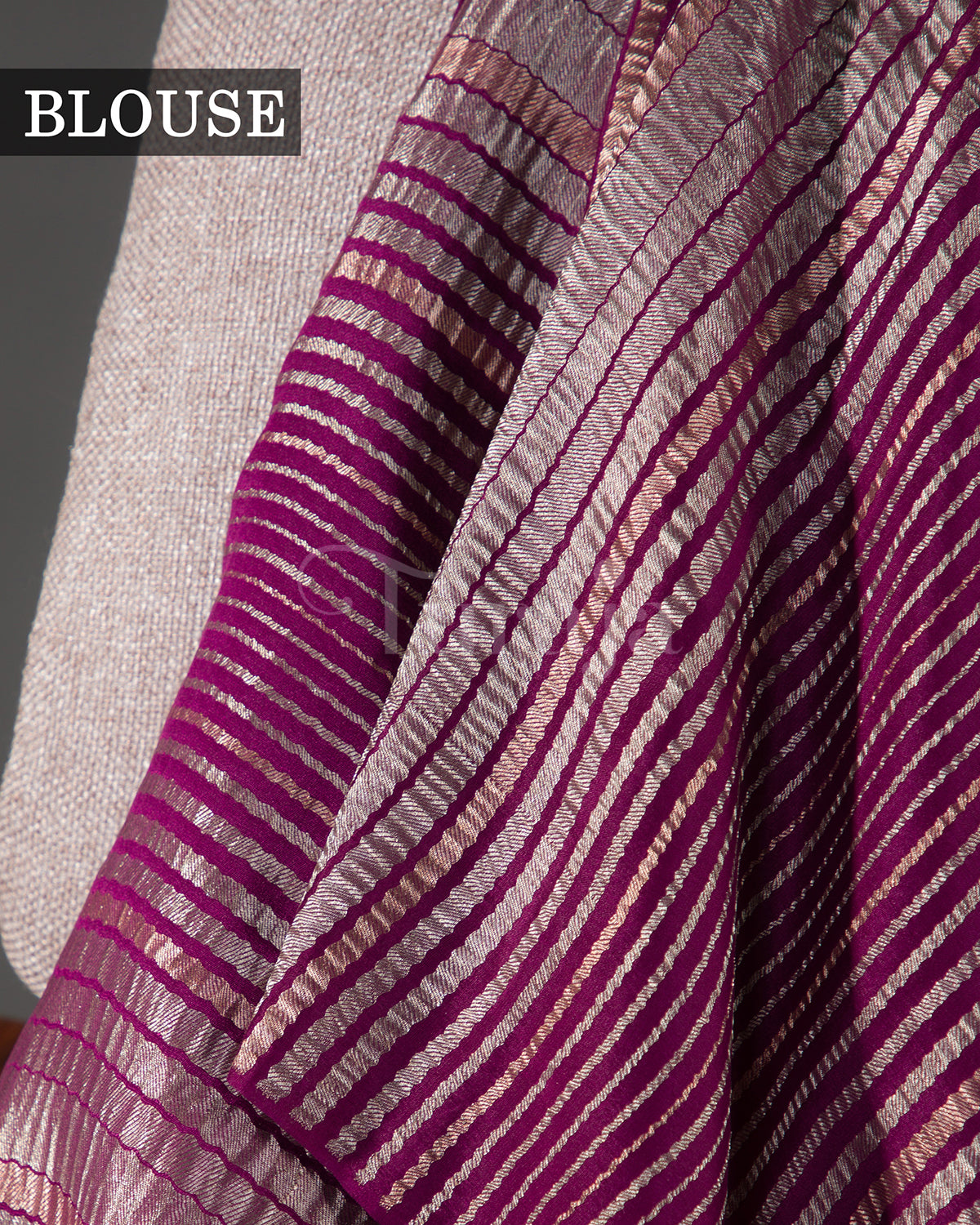 Rustic Bird: Wine Crepe Silk Saree