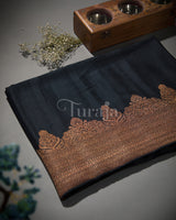 Antique Border: Black Mysore Crepe Silk Saree