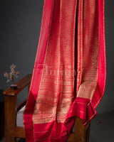 Mayuri: Red Mysore Crepe Silk Saree