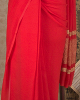 PLAIN CHIFFON SAREE - RED