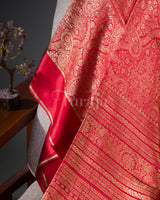 Mayuri: Red Mysore Crepe Silk Saree