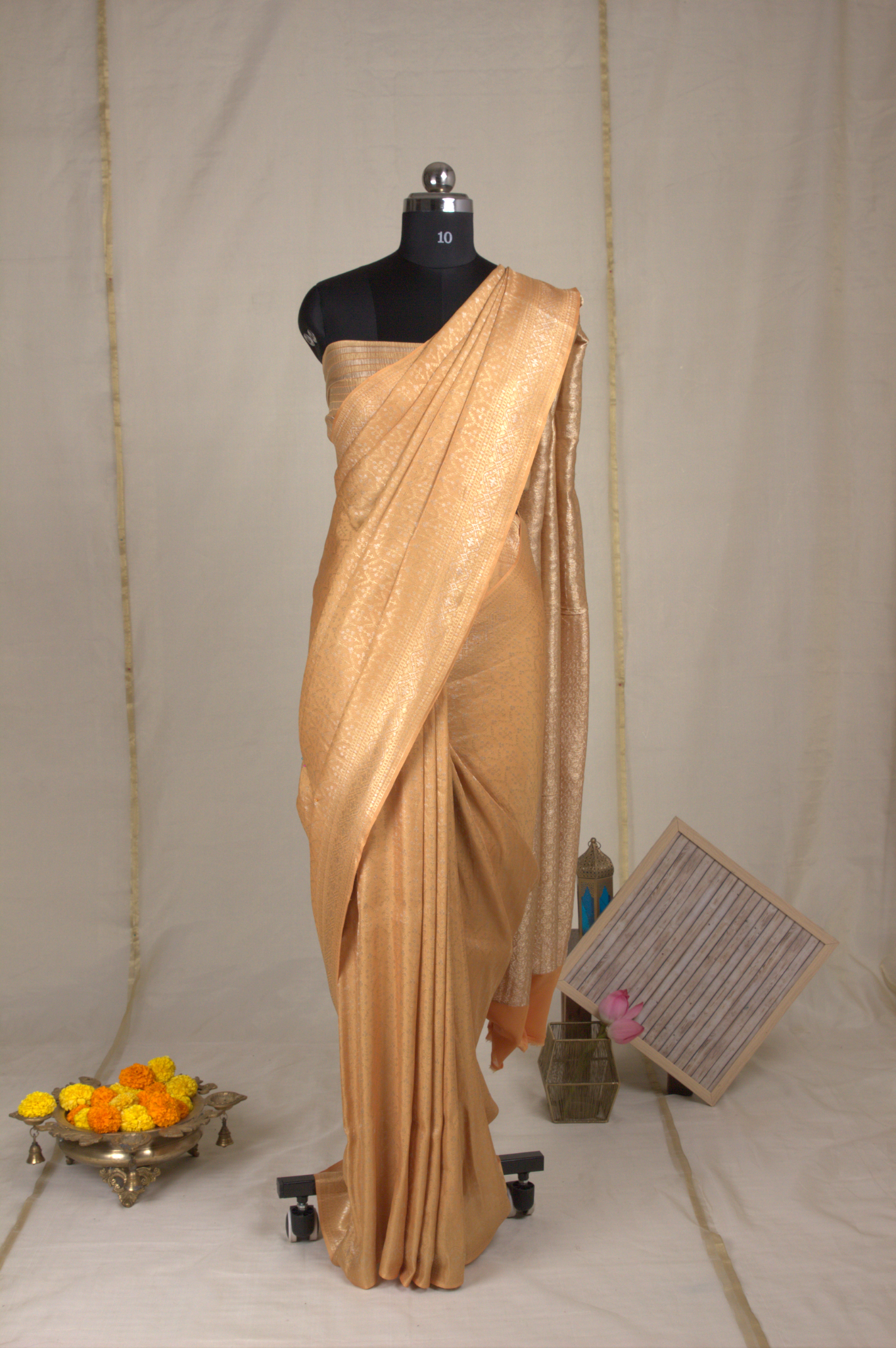 Tanabana: Yellow Mysore Crepe Silk Saree