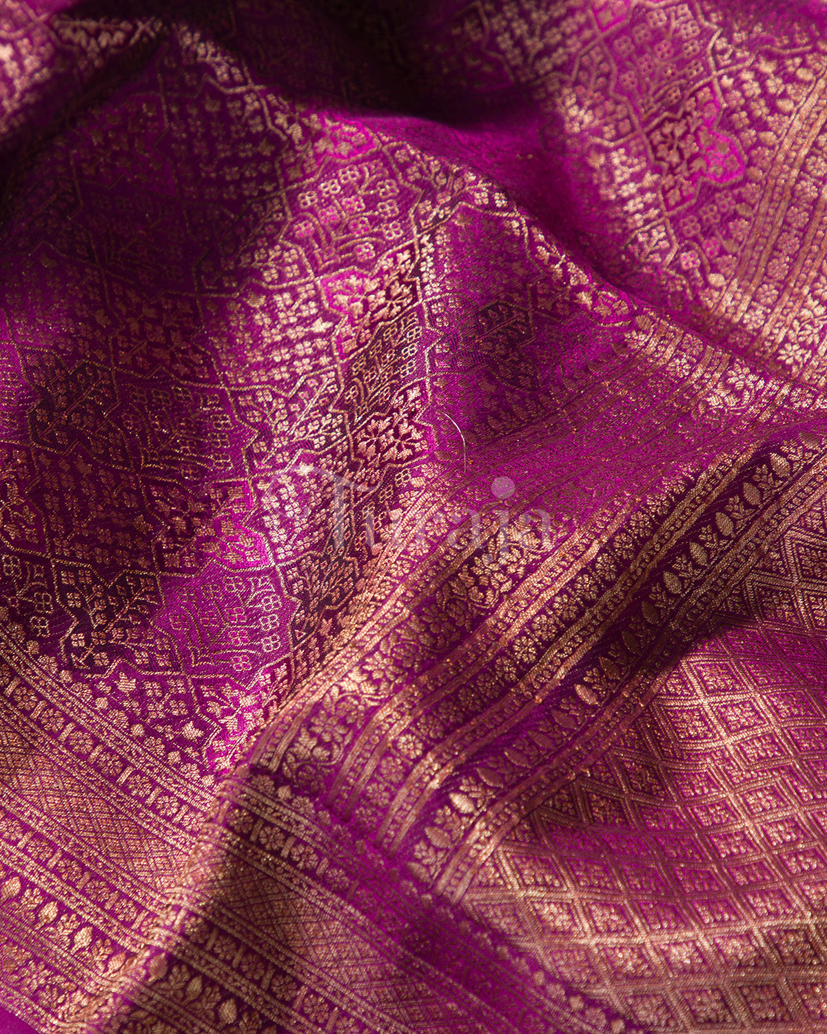 Rajeshwari: Royal Purple Mysore Crepe Silk Saree