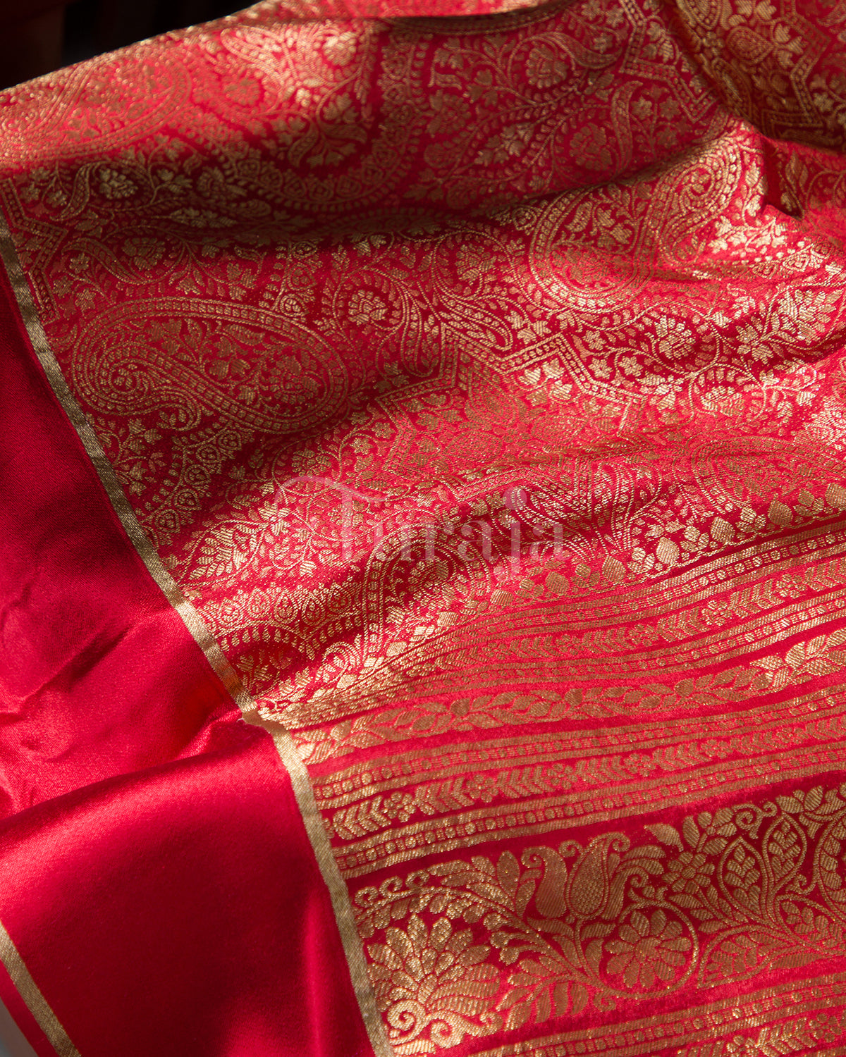 Mayuri: Red Mysore Crepe Silk Saree