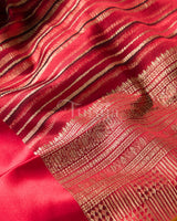 Timeless Stripes: Red Mysore Crepe Silk Saree-view4