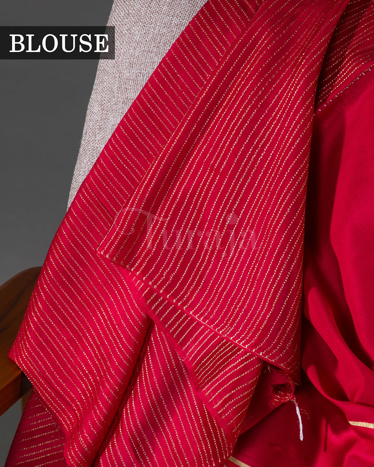 Guldasta - Red Mysore Crepe Silk Saree