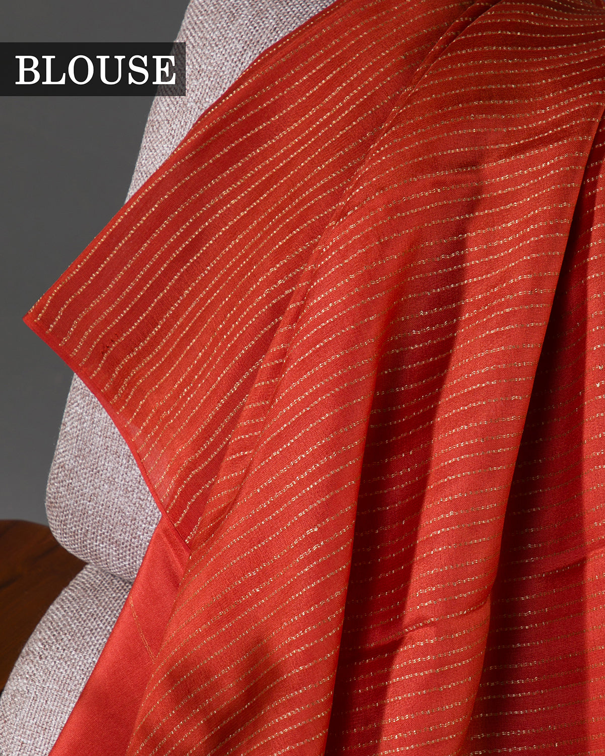 Morbagh - Rust Orange Mysore Crepe Silk Saree