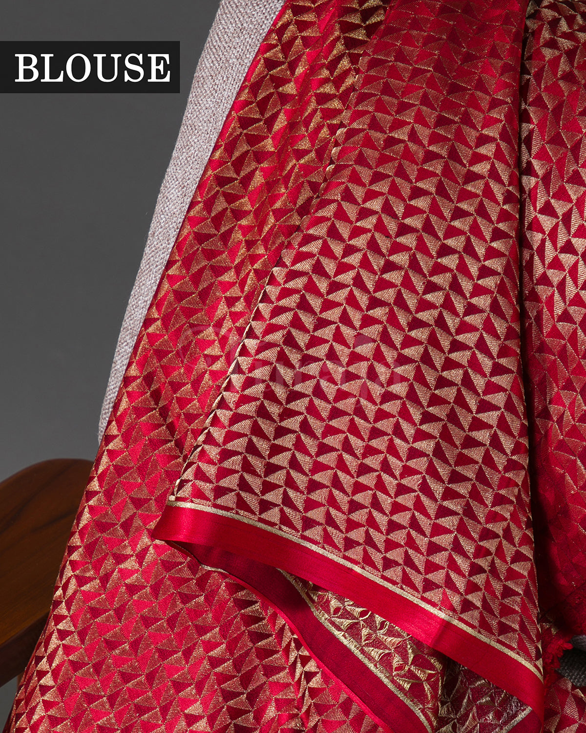 Royal Keri - Red Mysore Crepe Silk Saree (Copy)