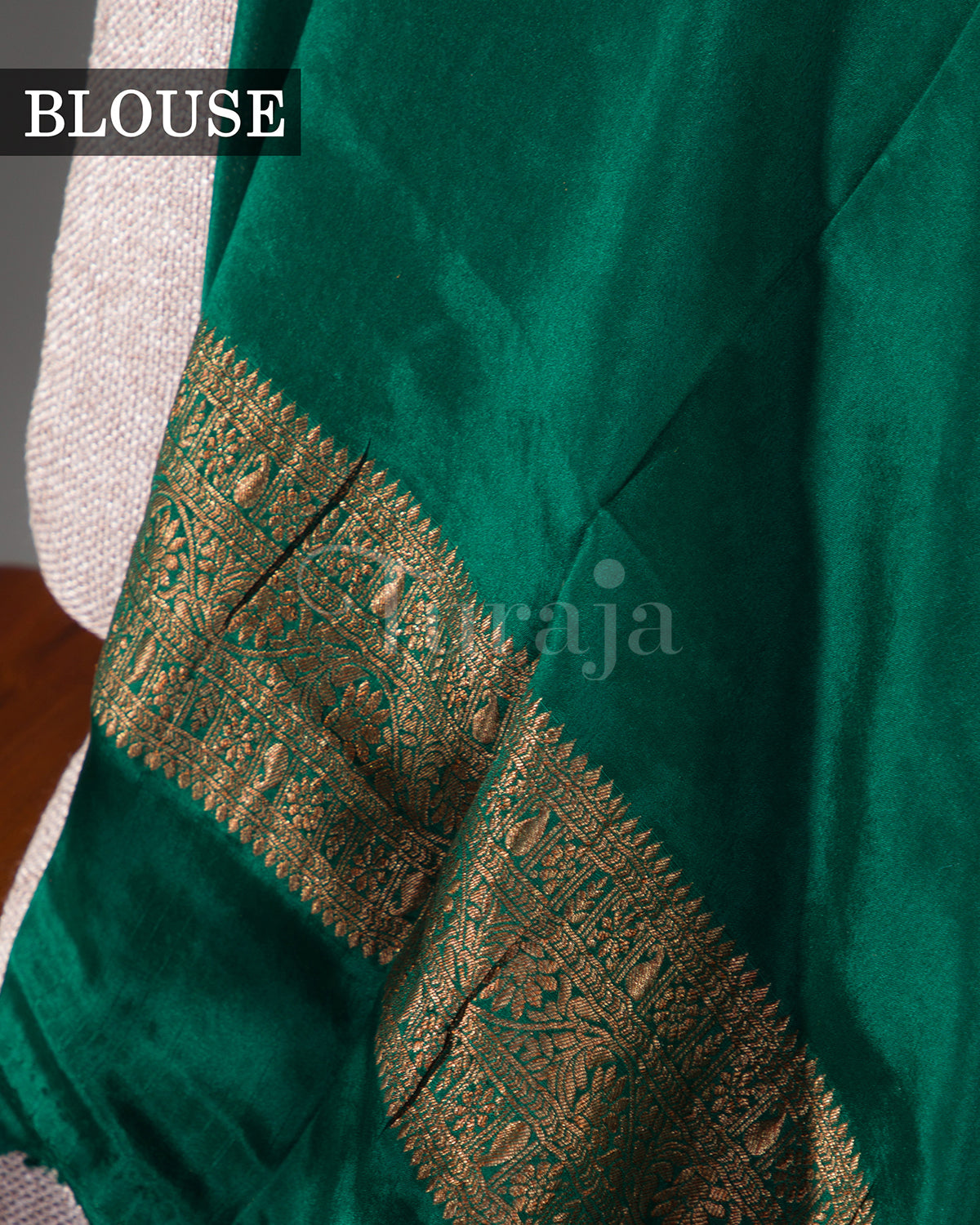 Rajnigandha: Bottle Green Mysore Crepe Silk Saree