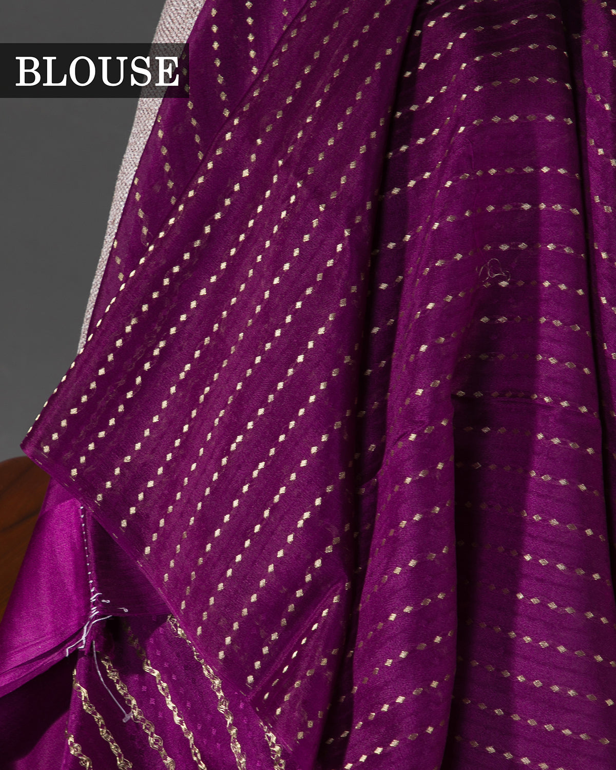 Pichwai - Wine Mysore Crepe Silk Saree