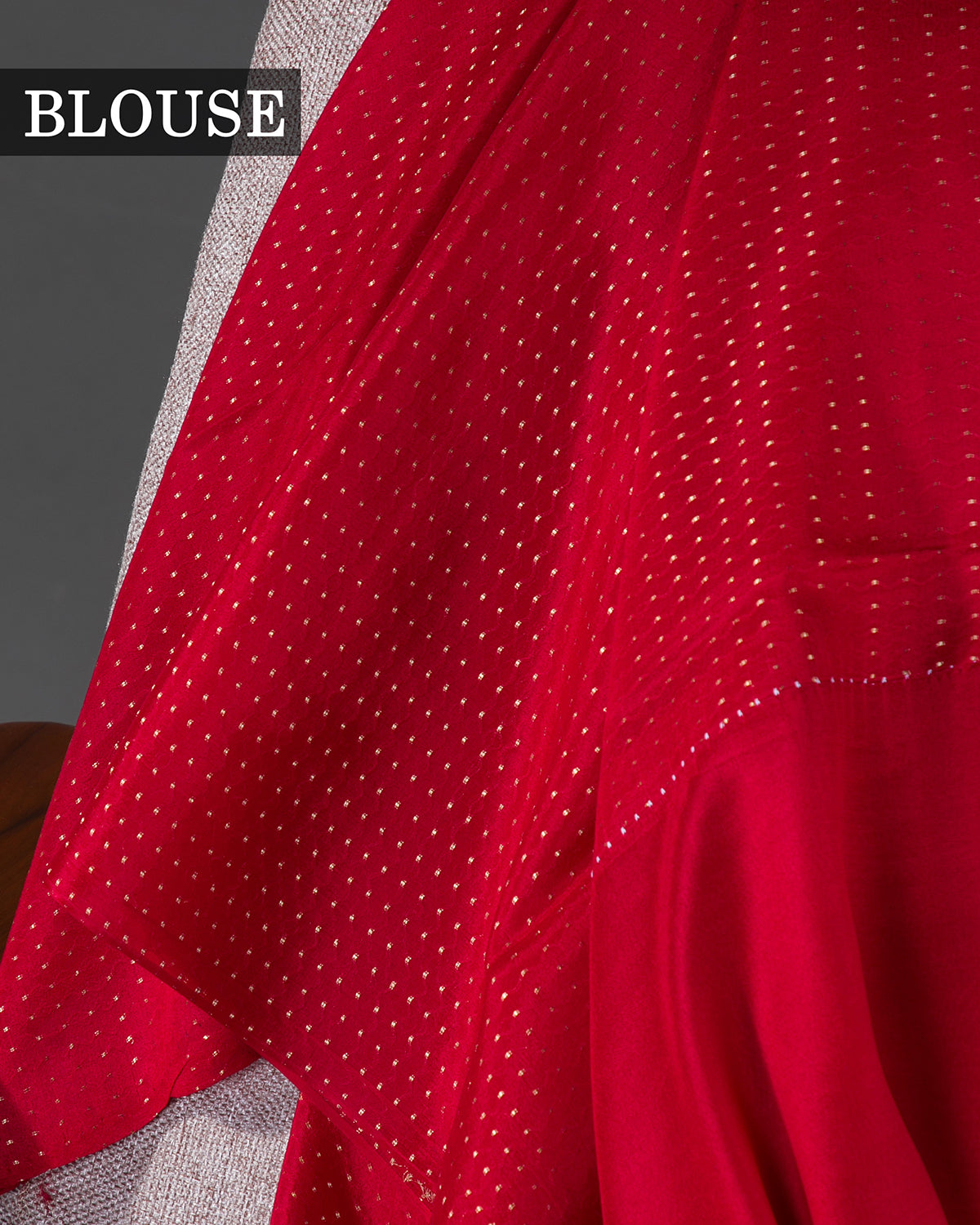 Pichwai - Red Mysore Crepe Silk Saree